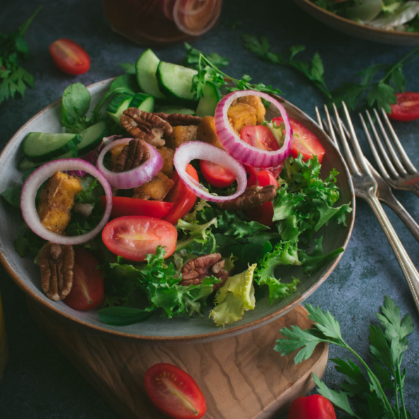 Vegan Cobb Salad with crispy tofu