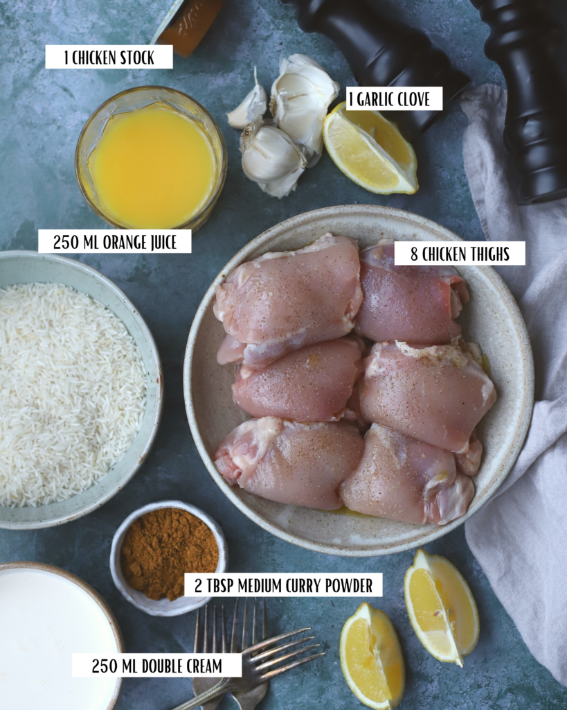 Ingredients for Orange Chicken Curry