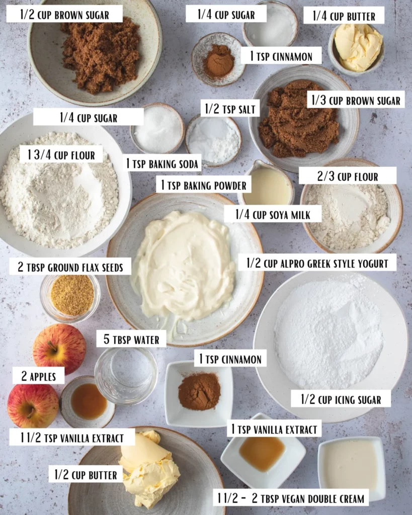 Ingredients for Vegan Apple Pie Streusel Muffins