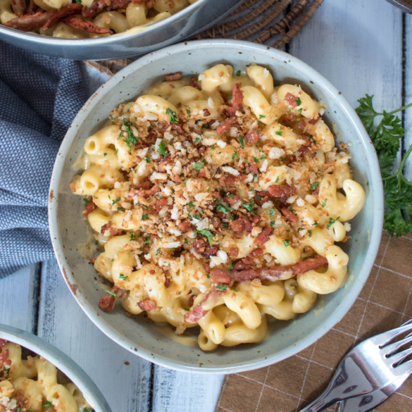 Vegan loaded macaroni and cheese