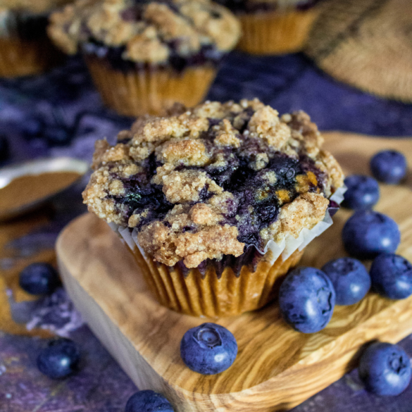 Vegan and gluten free blueberry muffins